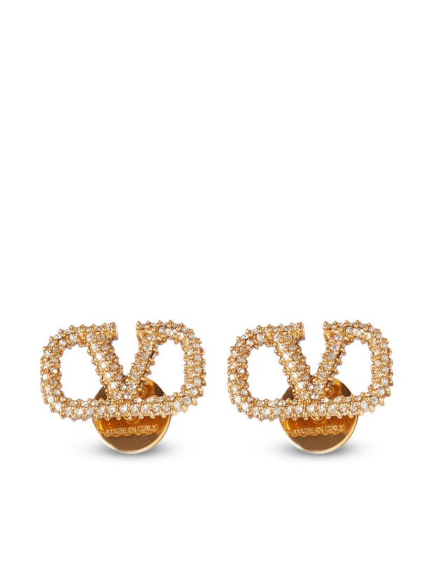 Valentino Garavani VLogo Signature Strass Earrings - Golden