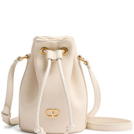 Valentino Garavani VLogo Signature Mini Leather Bucket Bag - Ivory