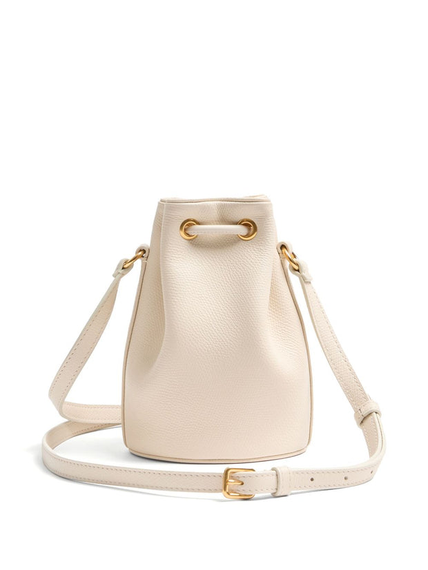 Valentino Garavani VLogo Signature Mini Leather Bucket Bag - Ivory