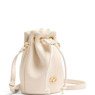 Valentino Garavani VLogo Signature Mini Leather Bucket Bag - Ivory