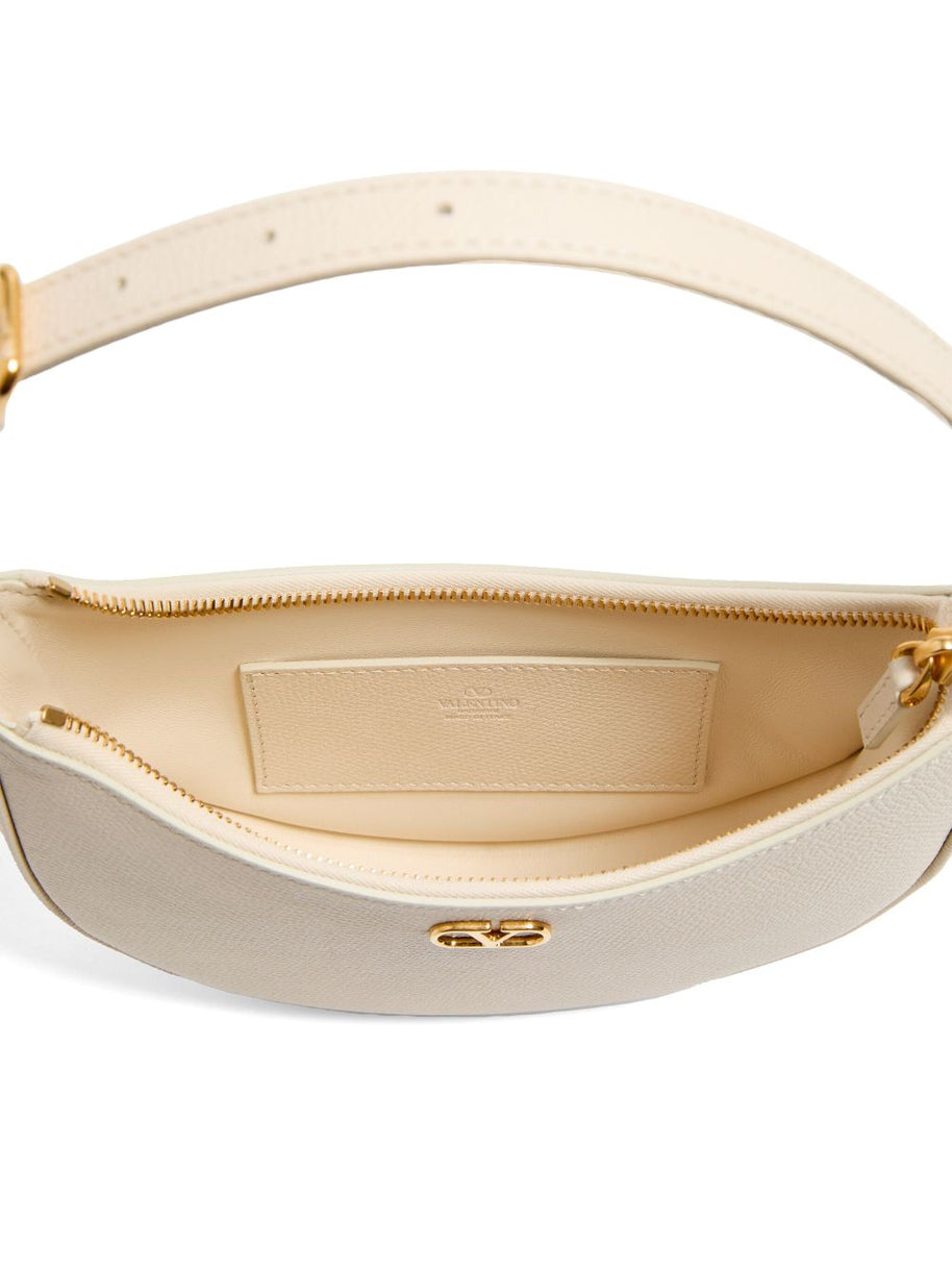 Valentino Garavani VLogo Signature Mini Leather Hobo Bag - Ivory