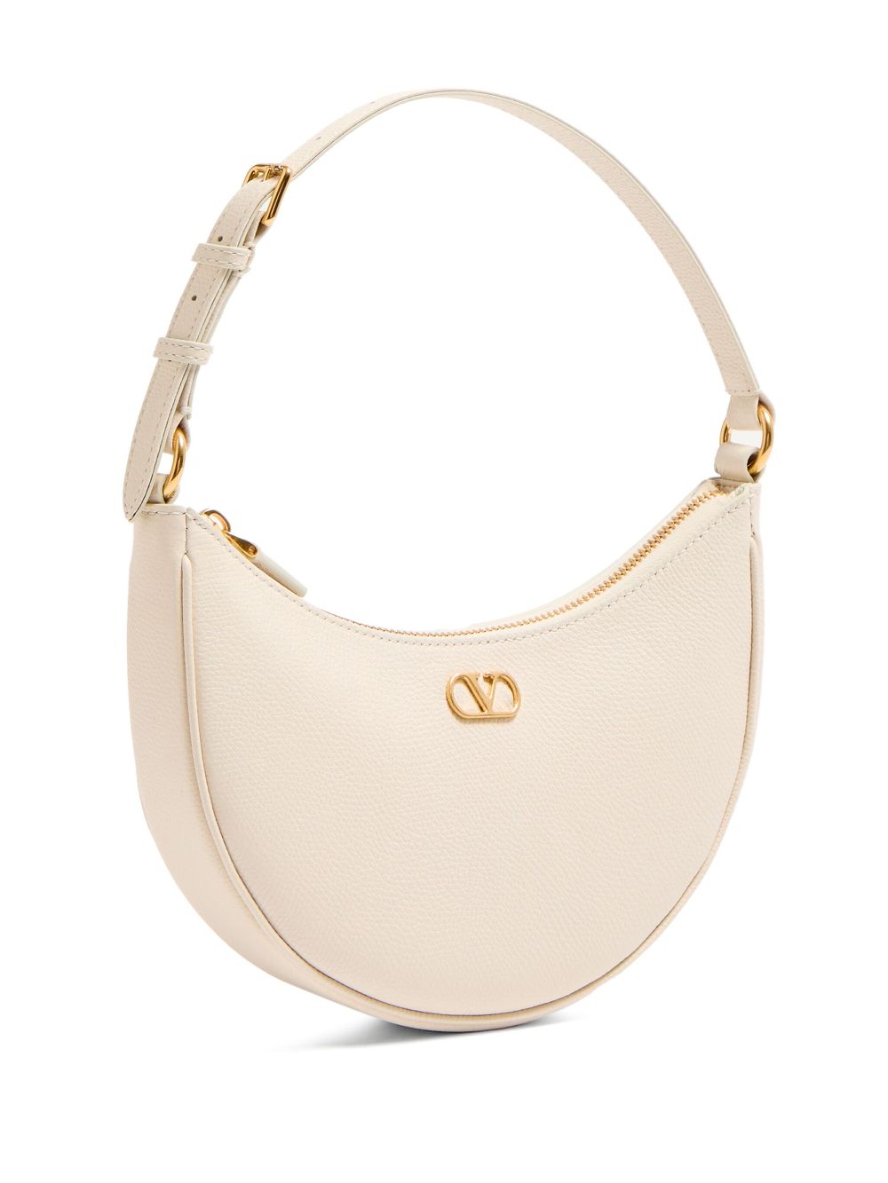 Valentino Garavani VLogo Signature Mini Leather Hobo Bag - Ivory