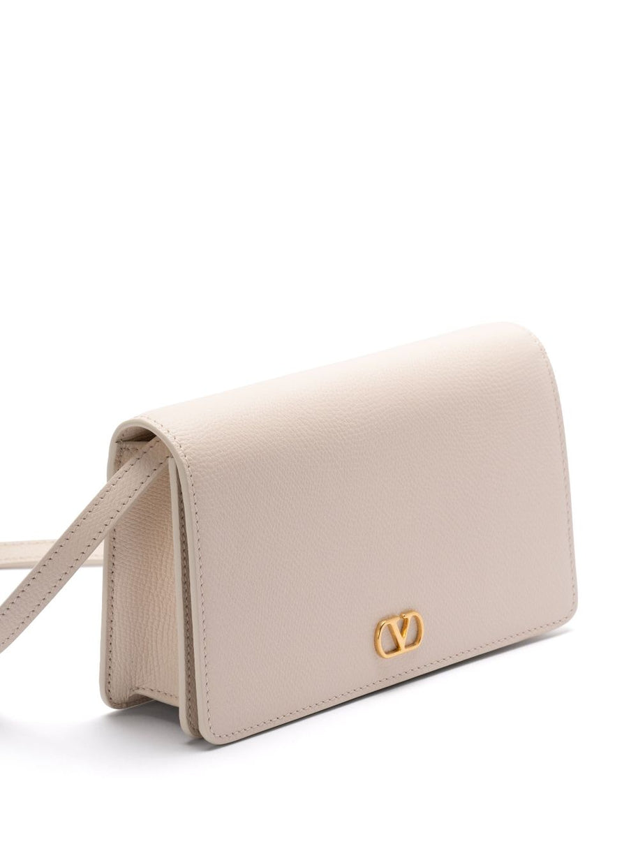 Valentino Garavani VLogo Signature Leather Mini Shoulder Bag - Ivory