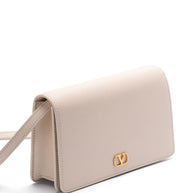 Valentino Garavani VLogo Signature Leather Mini Shoulder Bag - Ivory