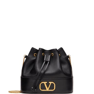 Valentino Garavani VLogo Signature Leather Mini Bag - Black