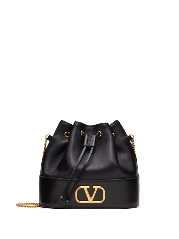 Valentino Garavani VLogo Signature Leather Mini Bag - Black