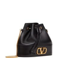 Valentino Garavani VLogo Signature Leather Mini Bag - Black