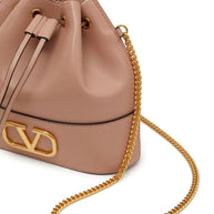 Valentino Garavani VLogo Signature Leather Mini Bucket Bag - Pink