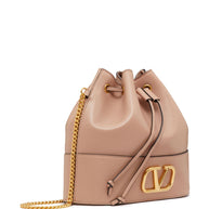 Valentino Garavani VLogo Signature Leather Mini Bucket Bag - Pink