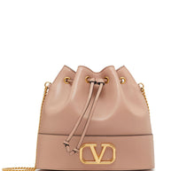 Valentino Garavani VLogo Signature Leather Mini Bucket Bag - Pink