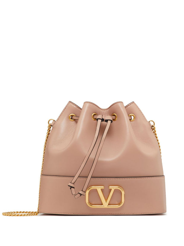 Valentino Garavani VLogo Signature Leather Mini Bucket Bag - Pink