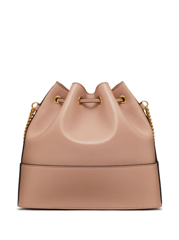 Valentino Garavani VLogo Signature Leather Mini Bucket Bag - Pink