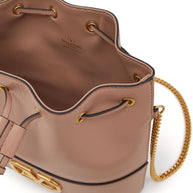 Valentino Garavani VLogo Signature Leather Mini Bucket Bag - Pink