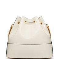 Valentino Garavani VLogo Signature Leather Mini Bucket Bag - Ivory
