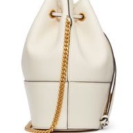 Valentino Garavani VLogo Signature Leather Mini Bucket Bag - Ivory