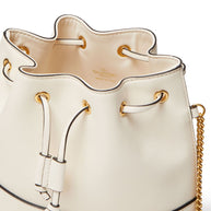 Valentino Garavani VLogo Signature Leather Mini Bucket Bag - Ivory
