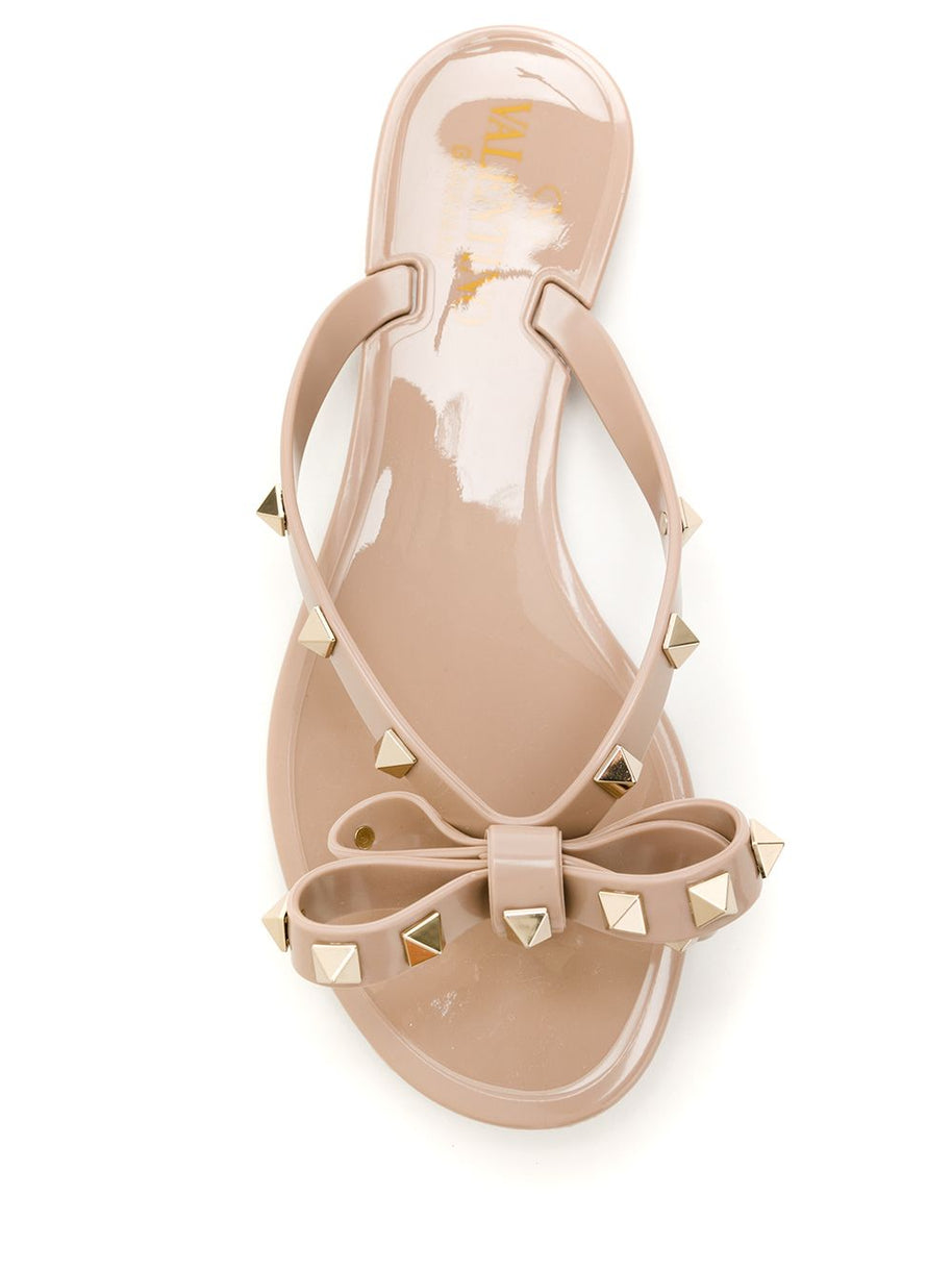 Valentino Garavani Summer Rockstud Thong Sandals - Powder