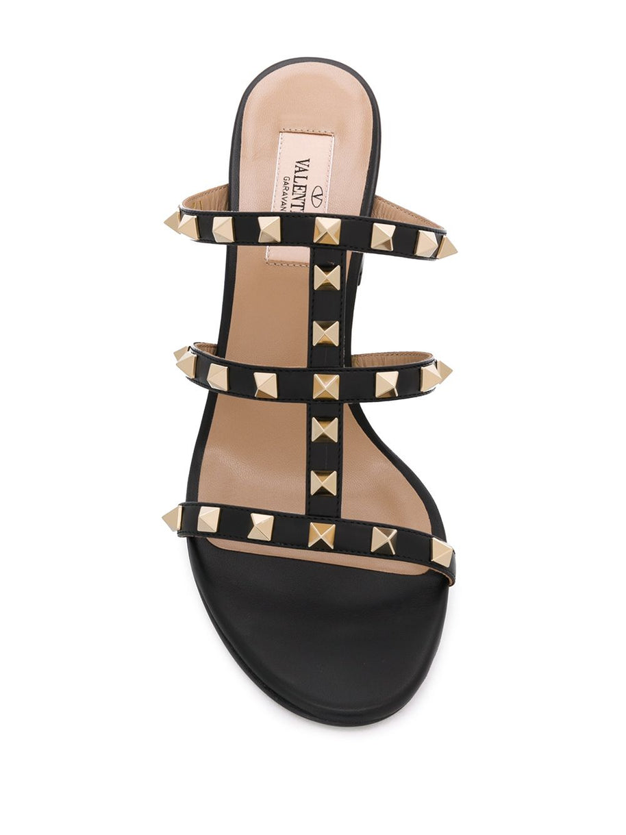 Valentino Garavani Rockstud Leather Sandals - Black