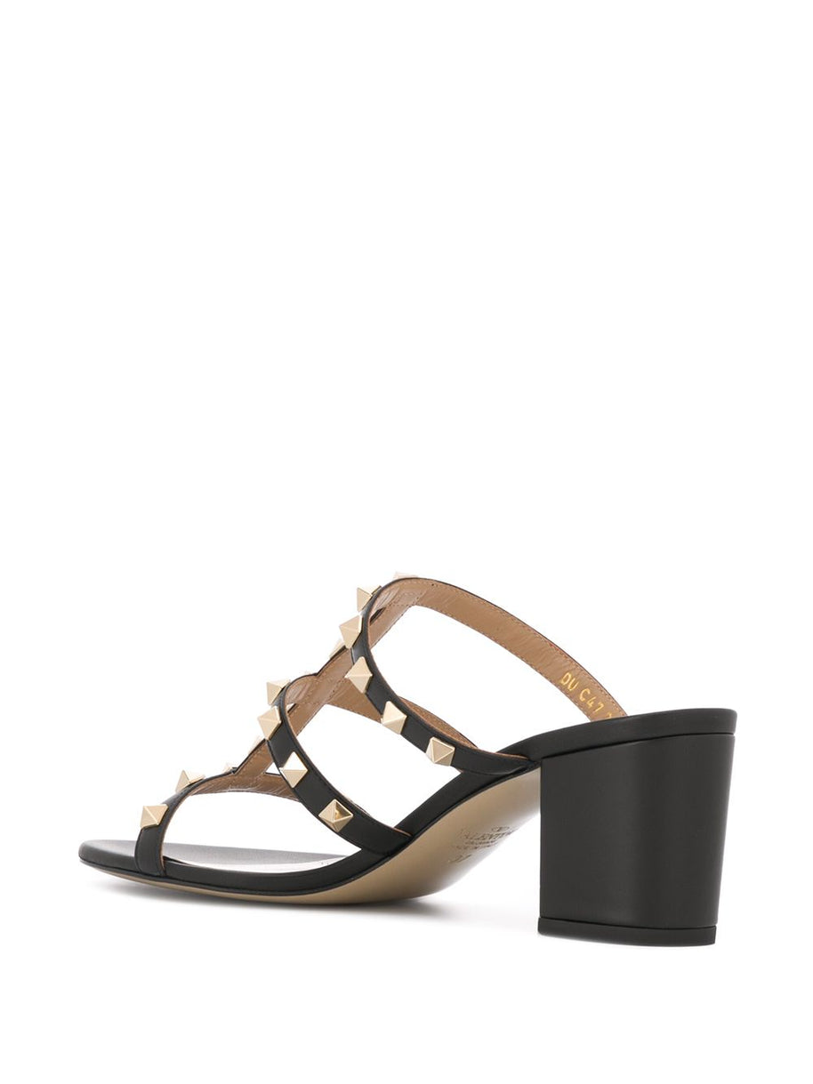 Valentino Garavani Rockstud Leather Sandals - Black