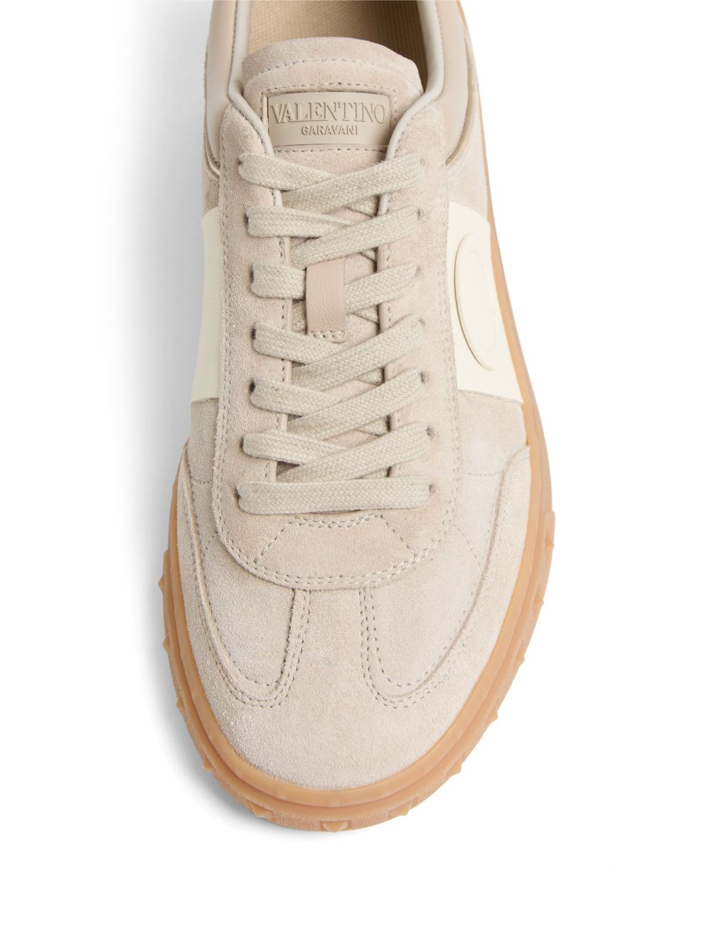 Valentino Garavani Upvillage Low Top Sneaker In Split Leather And Nappa Calfskin