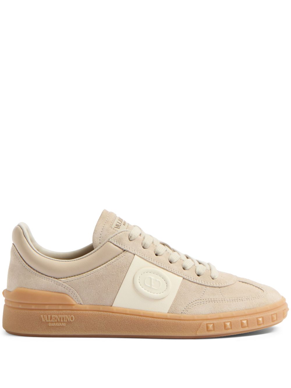 Valentino Garavani Upvillage Low Top Sneaker In Split Leather And Nappa Calfskin