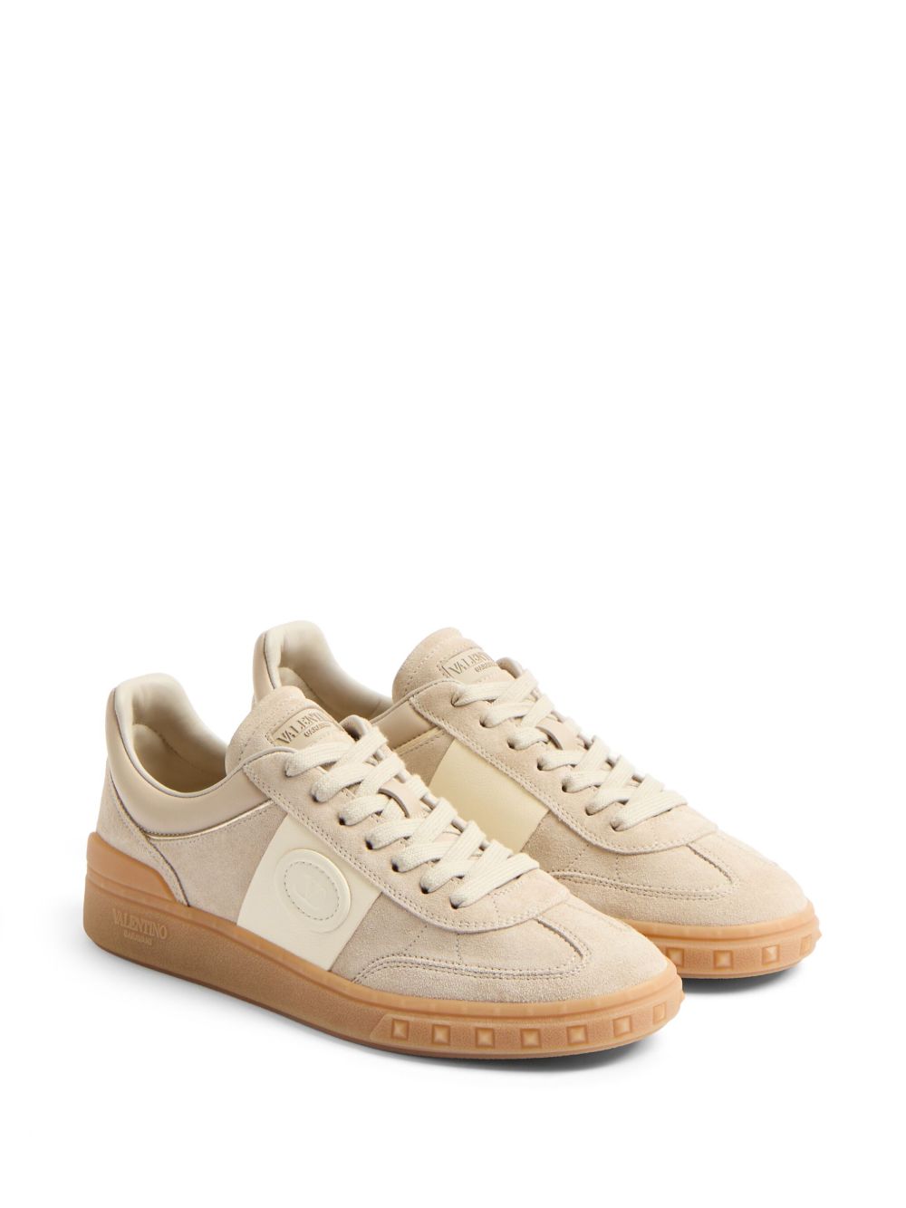 Valentino Garavani Upvillage Low Top Sneaker In Split Leather And Nappa Calfskin