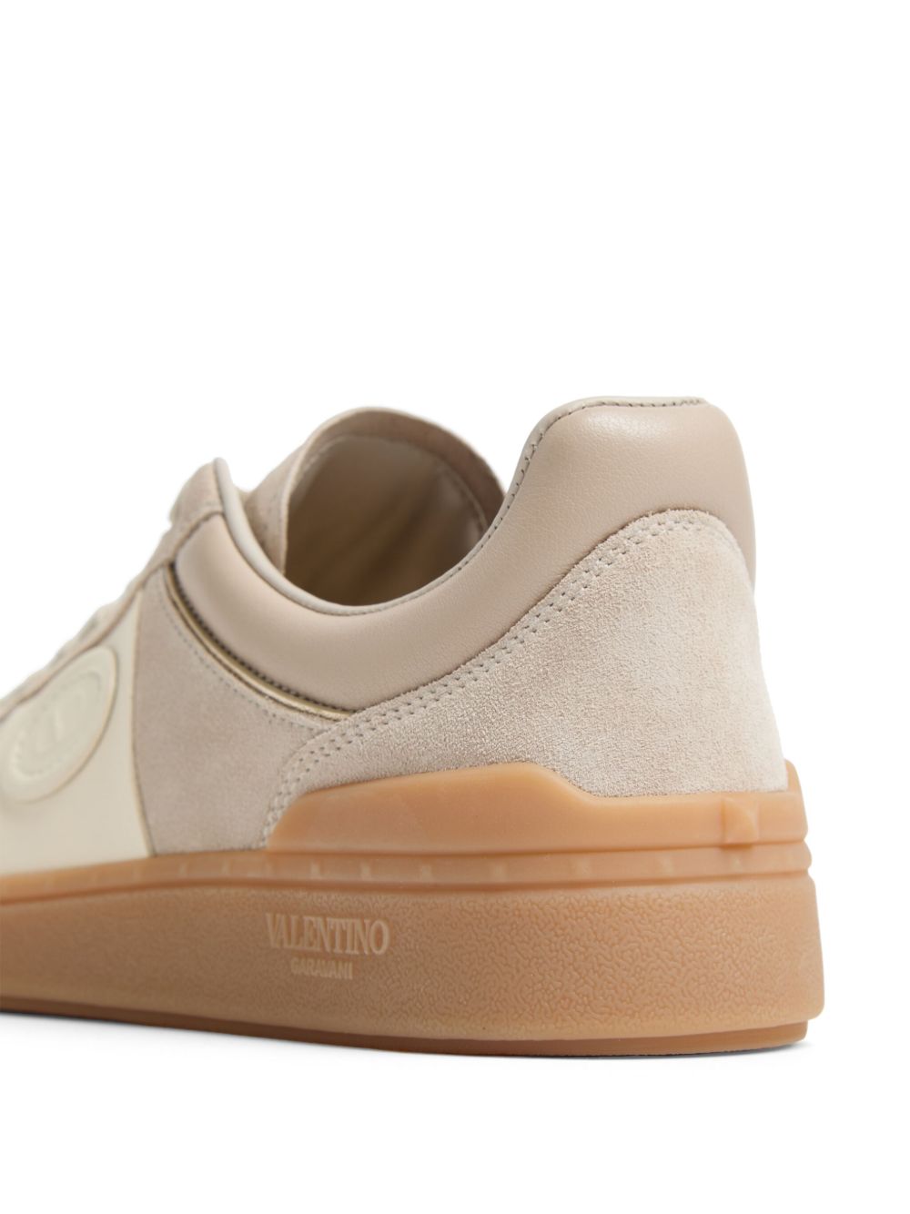 Valentino Garavani Upvillage Low Top Sneaker In Split Leather And Nappa Calfskin