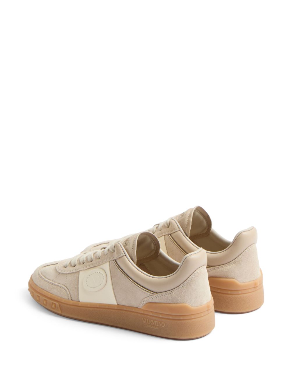 Valentino Garavani Upvillage Low Top Sneaker In Split Leather And Nappa Calfskin