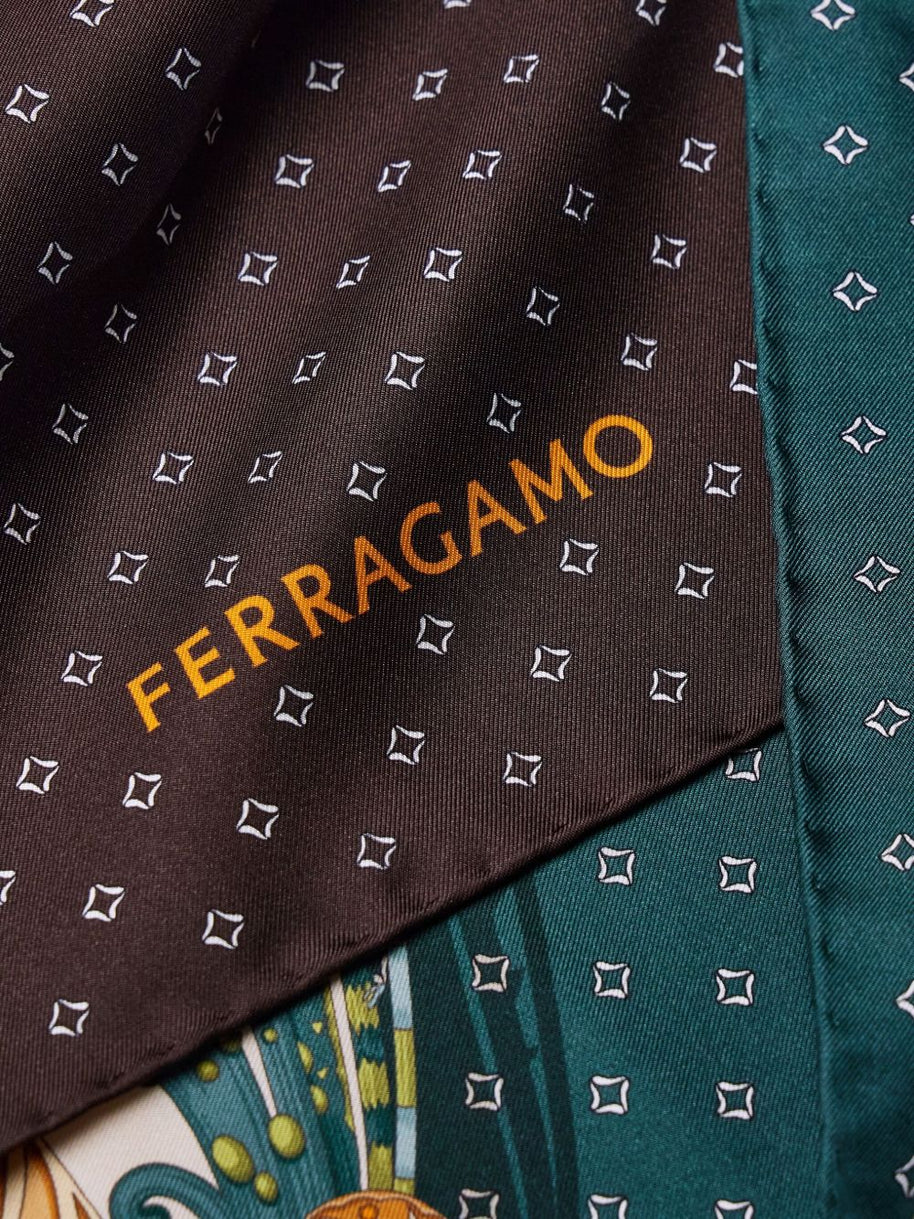 Ferragamo Madras-print Silk Foulard
