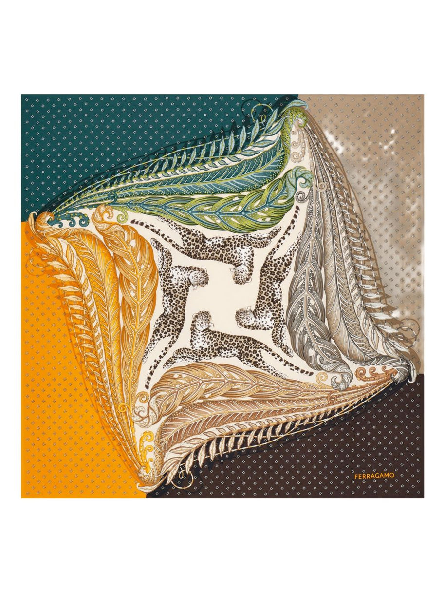Ferragamo Madras-print Silk Foulard