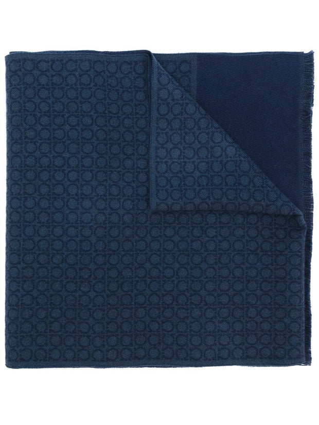 Ferragamo Gancini Wool Scarf - Blue