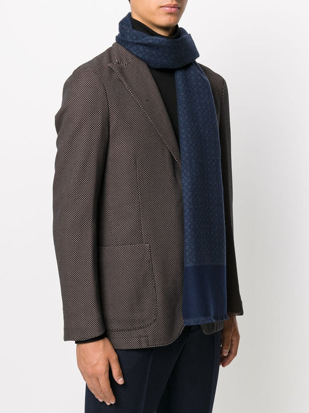 Ferragamo Gancini Wool Scarf - Blue