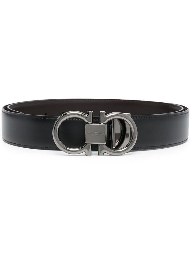 Ferragamo Gancini Leather Belt - Black