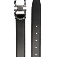 Ferragamo Gancini Leather Belt - Black