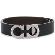 Ferragamo Gancini Leather Belt - Black