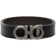 Ferragamo Gancini Leather Belt - Black