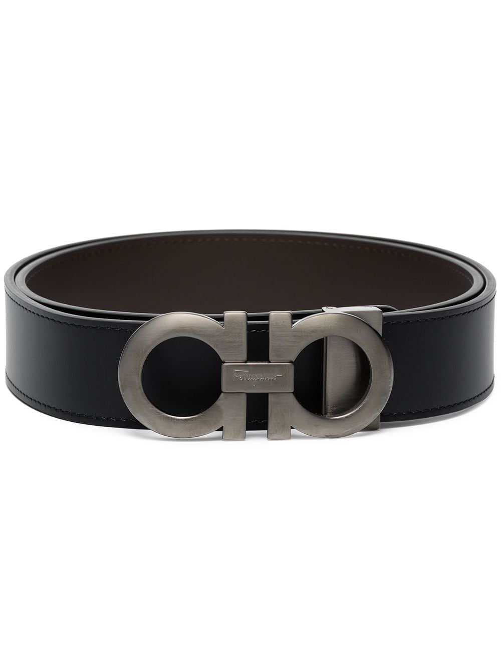 Ferragamo Gancini Leather Belt - Black