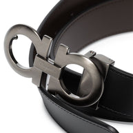Ferragamo Gancini Leather Belt - Black