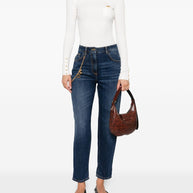 Elisabetta Franchi Denim Cropped Jeans - Blue