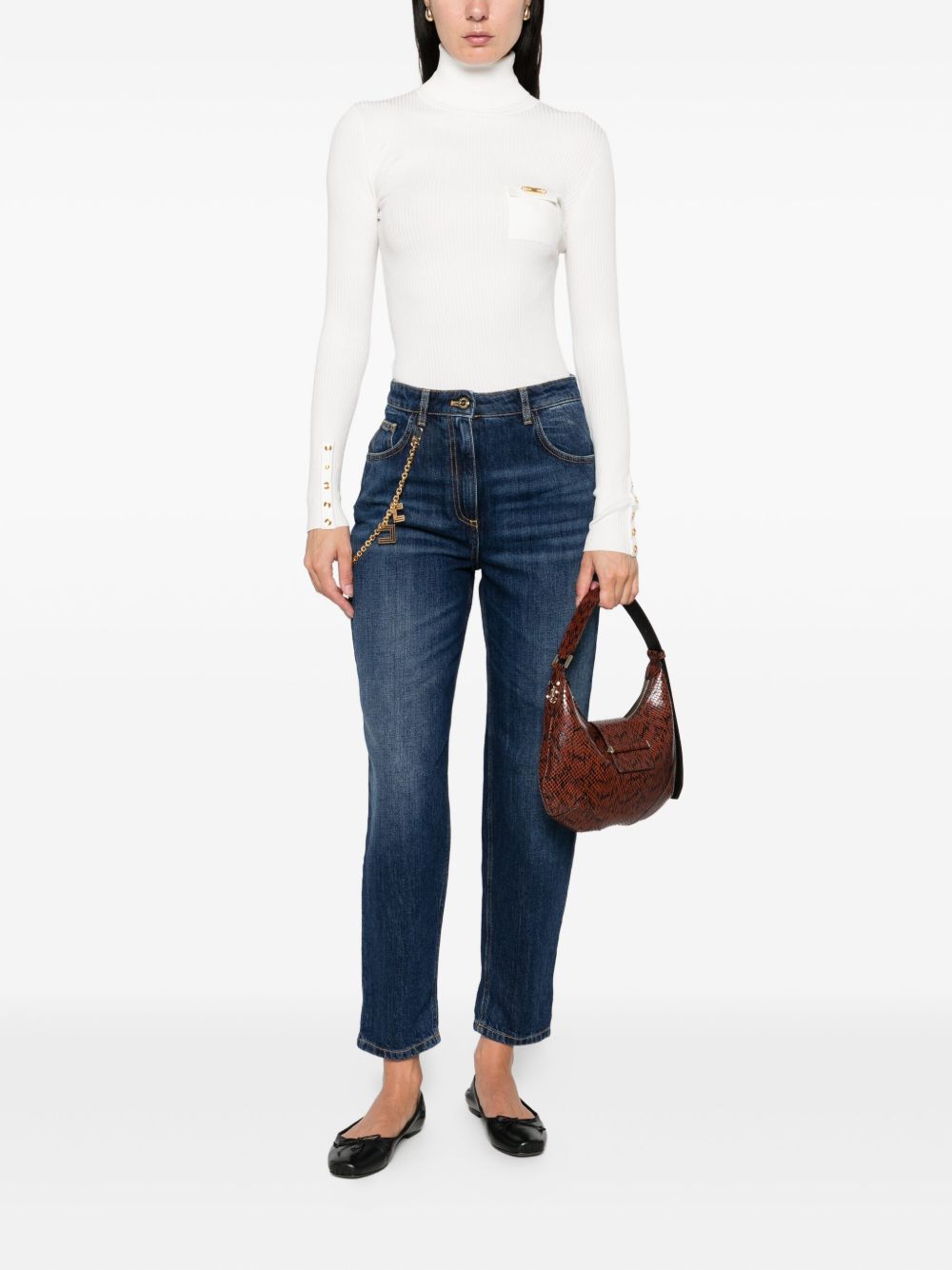 Elisabetta Franchi Denim Cropped Jeans - Blue