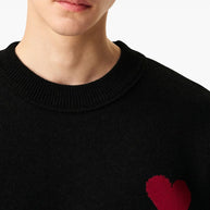 Ami Paris Ami De Coeur Wool Sweater - Black
