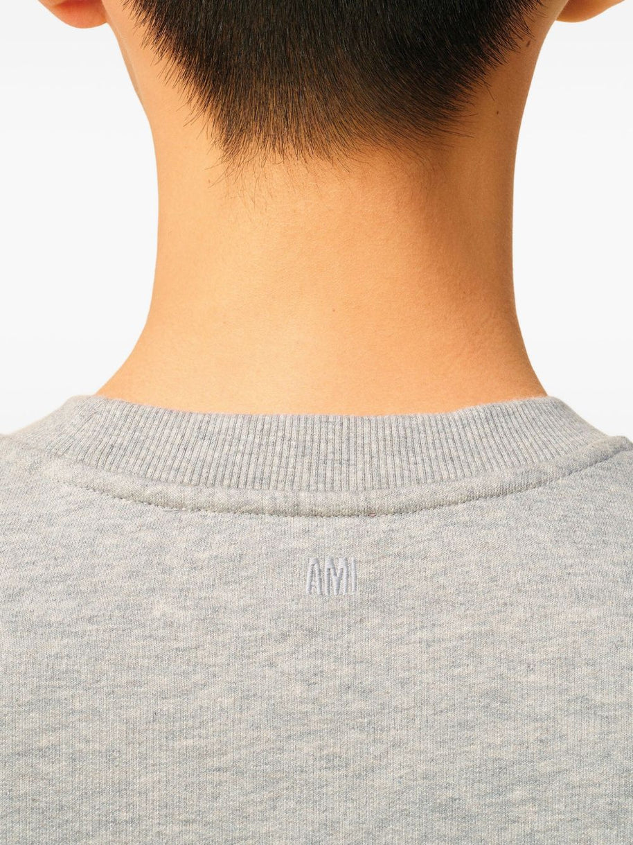 Ami Paris  Ami De Coeur Cotton Sweatshirt  - Light Grey