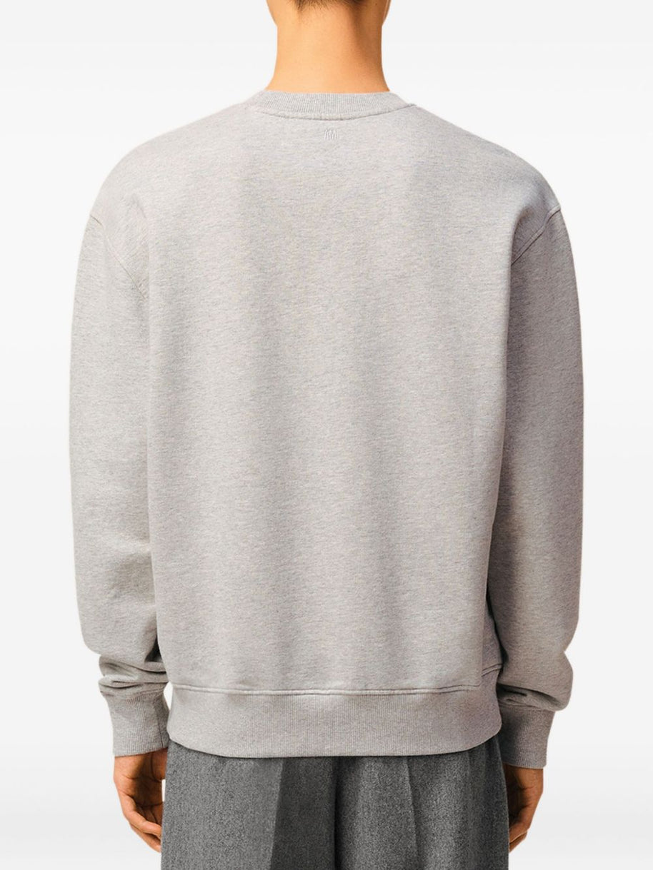 Ami Paris  Ami De Coeur Cotton Sweatshirt  - Light Grey