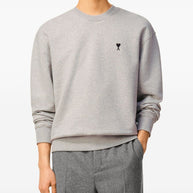 Ami Paris  Ami De Coeur Cotton Sweatshirt  - Light Grey