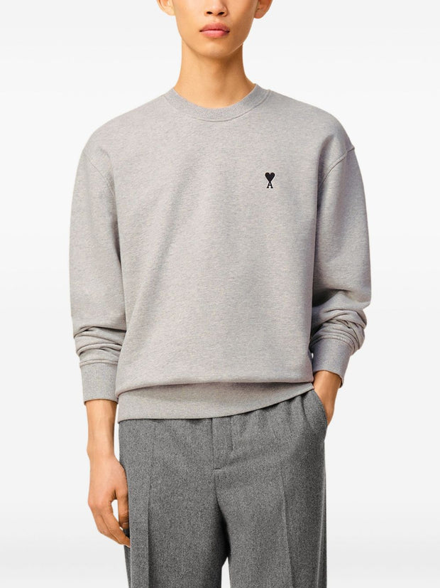 Ami Paris  Ami De Coeur Cotton Sweatshirt  - Light Grey