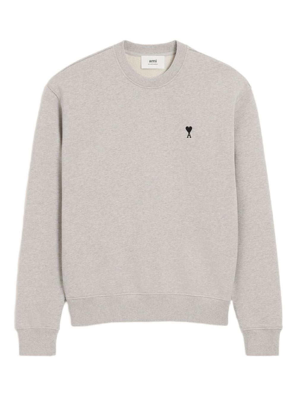 Ami Paris Ami De Coeur Cotton Sweatshirt Light Grey