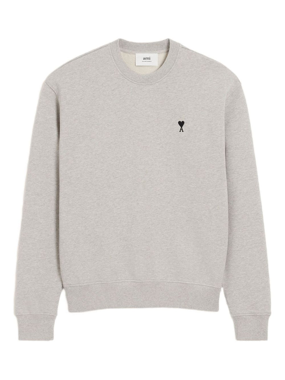 Ami Paris  Ami De Coeur Cotton Sweatshirt  - Light Grey