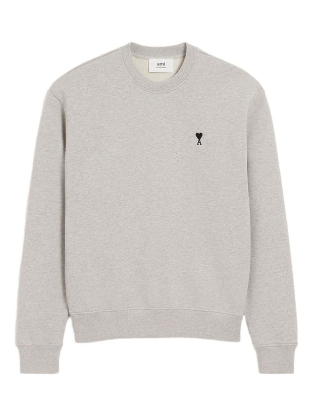 Ami Paris  Ami De Coeur Cotton Sweatshirt  - Light Grey