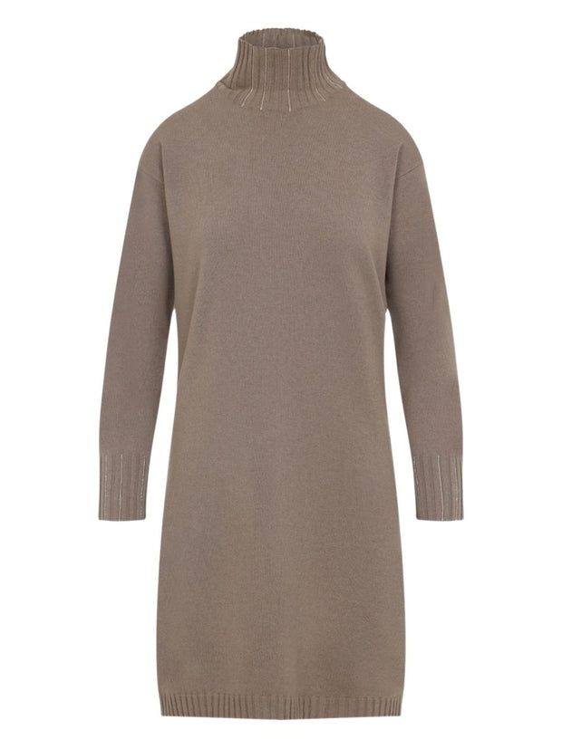Fabiana Filippi Wool Short Dress Brown