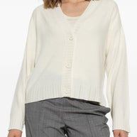 Fabiana Filippi Wool Blend V-necked Sweater - Cream